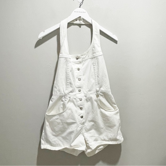 Vintage VICTORIA’S SECRET MODA INTERNATIONAL Women’s White Halter Romper Size S - Picture 1 of 6